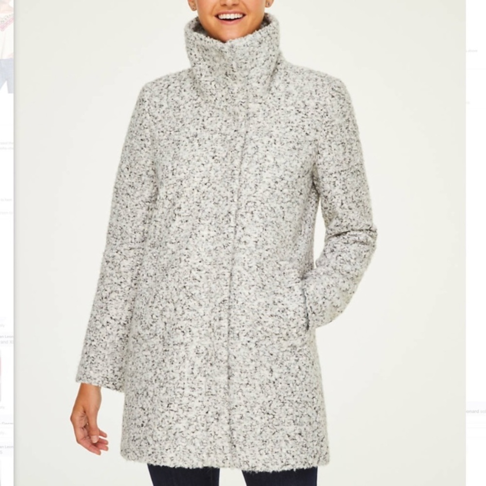 Loft Funnel Neck Wool Blend Coat
